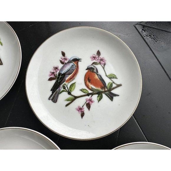 VINTAGE CHADWICK-MILLER INC. COLLECTOR DECORATIVE BIRD PLATES GOLD TRIM SET OF 4 - Picture 3 of 10